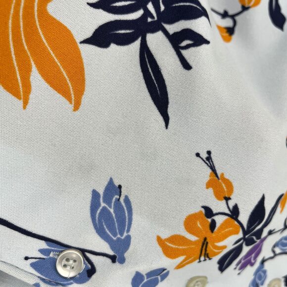 1970s Sears floral blouse, vintage womens novelty print blue/purple button down - Picture 5 of 8